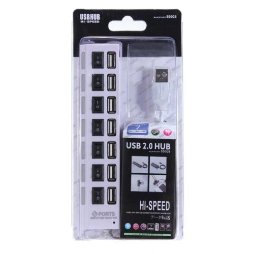7 Ports USB 2.0 LED Hub High Speed Sharing Switch 10