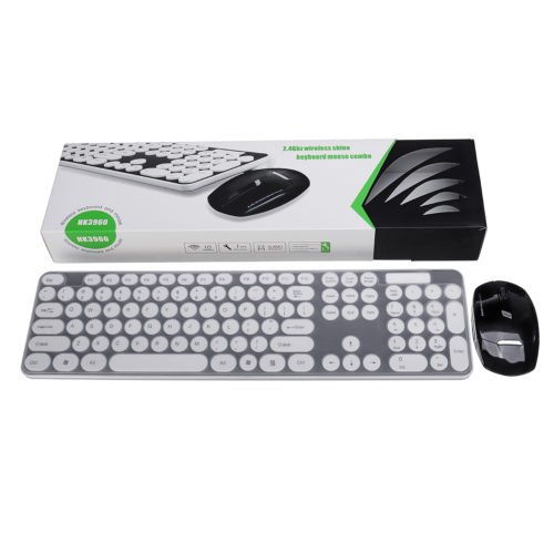Ultra Thin Mute 2.4GHz Wireless 101 Keys Keyboard and 1600DPI Mouse Combo Set for Desktop Laptop 12