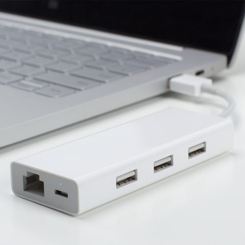 XiaoMi Mi USB 3.0 to 3-Port USB 3.0 1000Mbps Gigabit RJ45 Adapter USB Hub with Micro USB Power Port 3