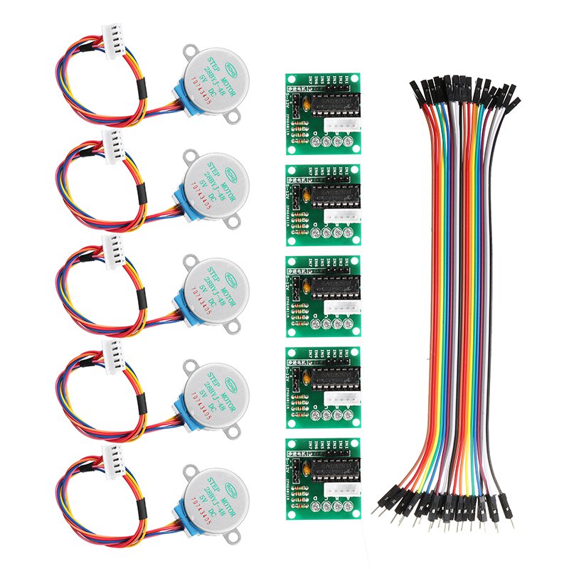 Geekcreit® 5Pcs 5V Stepper Motor With ULN2003 Driver Board Dupont Cable For Arduino 1 Geekcreit® 5Pcs 5V Stepper Motor With ULN2003 Driver Board Dupont Cable For Arduino