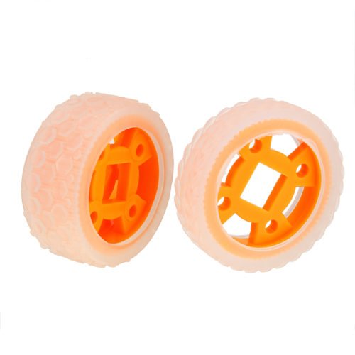47*12mm/47*21mm 64T Transparent Tire Orange Rubber Wheel for DIY Smart Chassis Car Accessories 2