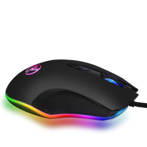 HXSJ S500 RGB Backlit Gaming Mouse 6 Buttons 4800DPI Optical USB Wired Mice Macros Define 4