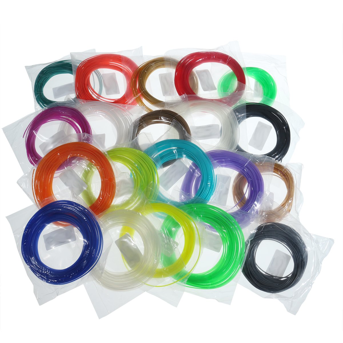 20 Colors/Pack 5/10m Length Per Color PLA 1.75mm Filament for 3D Printing Pen 0.4mm Nozzle 2