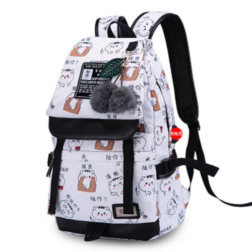 2018 Mochila Emoji Geometric Backpack Portable Backpack Laptop Bag 3