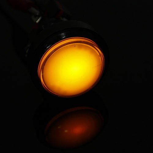 5Pcs Yellow 45mm Arcade Video Game Big Round Push Button LED Lighted Illuminated Lamp 5