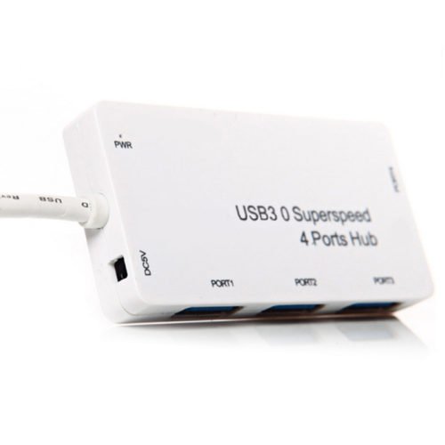 5Gbps Hi-Speed USB 3.0 4-Port Splitter Hub Adapter With DC 5V Port 5