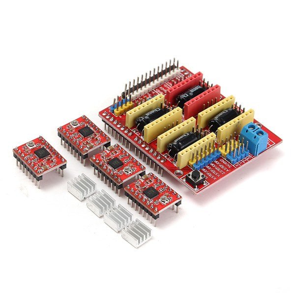 CNC Shield Board + 4Pcs A4988 Stepper Motor Driver For Arduino 3D Printer 2