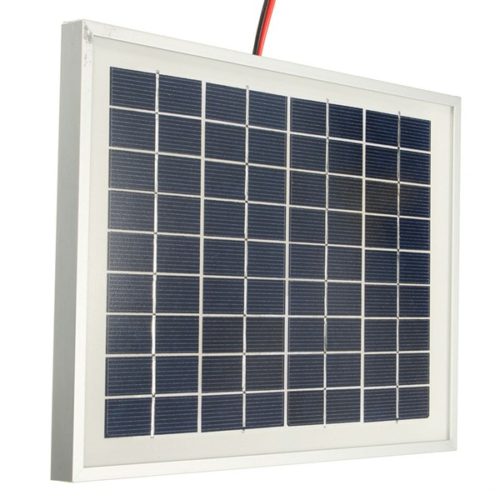 12V 5W 25.5 x 19 x 1.5CM PolyCrystalline Cells Solar Panel With Alligator Clip Wire 4