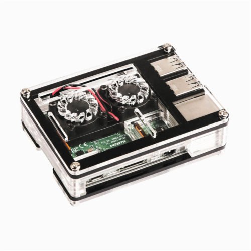 3-in-1 9 Layers Acrylic Case + Dual Fan + Copper Heatsink Kit For Raspberry Pi 3 Model B 2