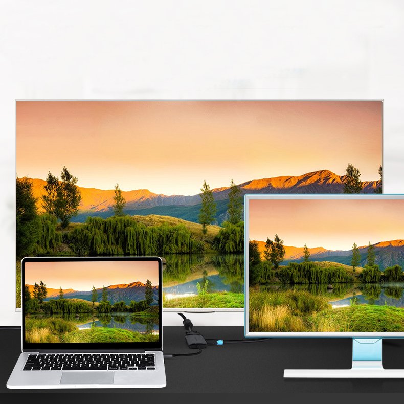 Vention CGKHA USB C to HDMI 4K VGA 1080P 60Hz Male Type-c to VGA HDMI Convertor for TV Projector Hub 2 Vention CGKHA USB C to HDMI 4K VGA 1080P 60Hz Male Type-c to VGA HDMI Convertor for TV Projector Hub - Image 2