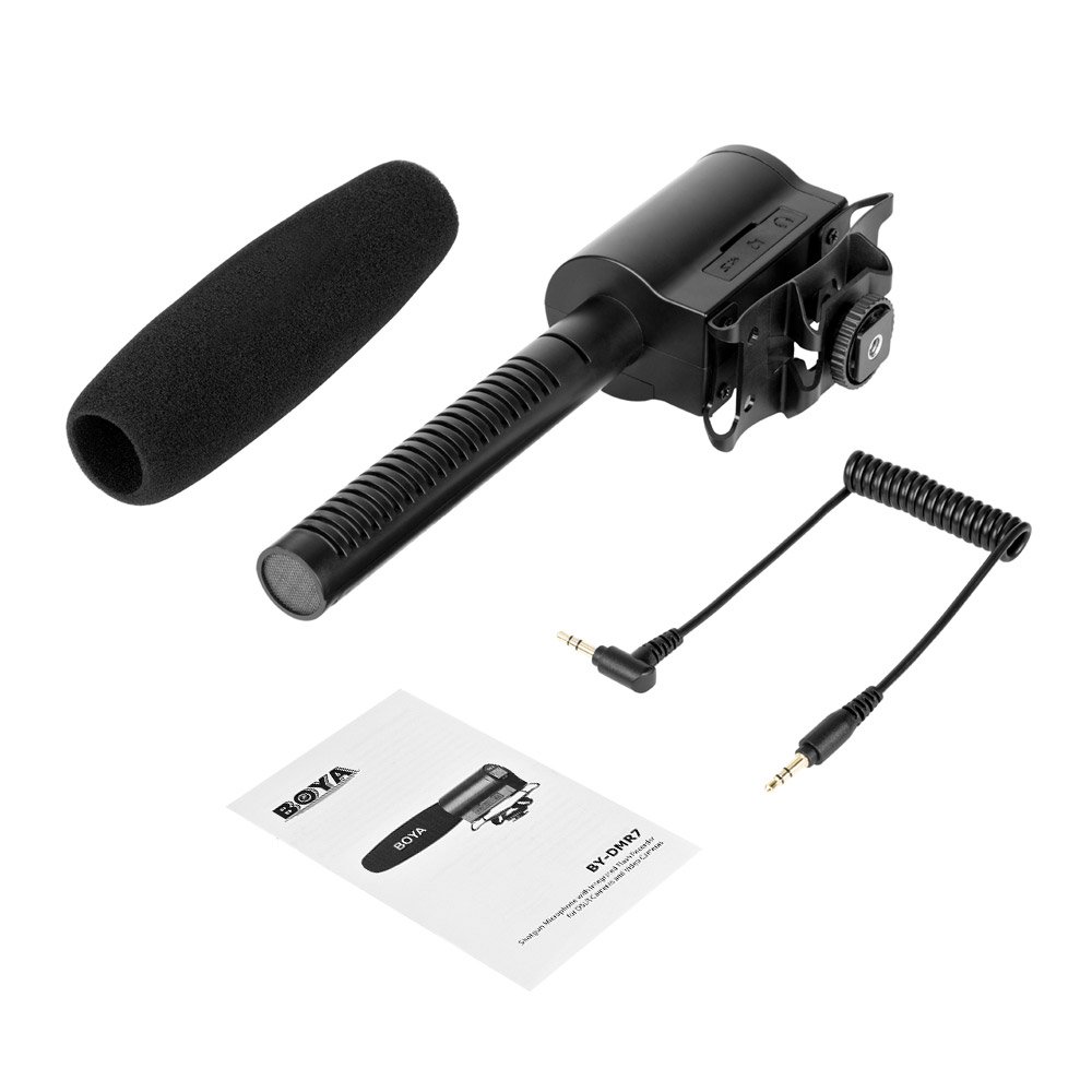 BOYA BY-DMR7 Broadcast Quality Condenser Microphone with Flash Recorder for Canon for Nikon DSLR Cameras 2 BOYA BY-DMR7 Broadcast Quality Condenser Microphone with Flash Recorder for Canon for Nikon DSLR Cameras - Image 2