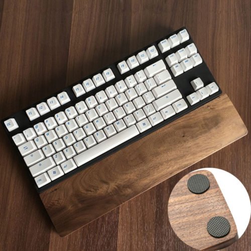 Black Walnutwood Wrist Rest Pad Keyboard Wood Wrist Protection Anti-skid Pad for 60-Key 60% Keyboard 7