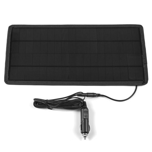 12W 12V/5V Dual Output Monocrystalline Silicon Solar Panel Charger with Suction Cups/Alligator Clip 6