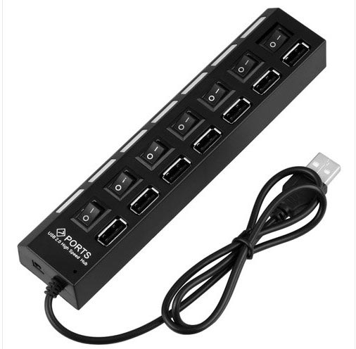 7 Ports USB 2.0 LED Hub High Speed Sharing Switch 3 7 Ports USB 2.0 LED Hub High Speed Sharing Switch - Image 3