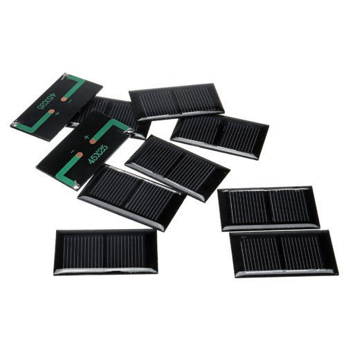 10Pcs Polysilicon Mini Solar Epoxy Panel 1V 125MA One Pcs 3