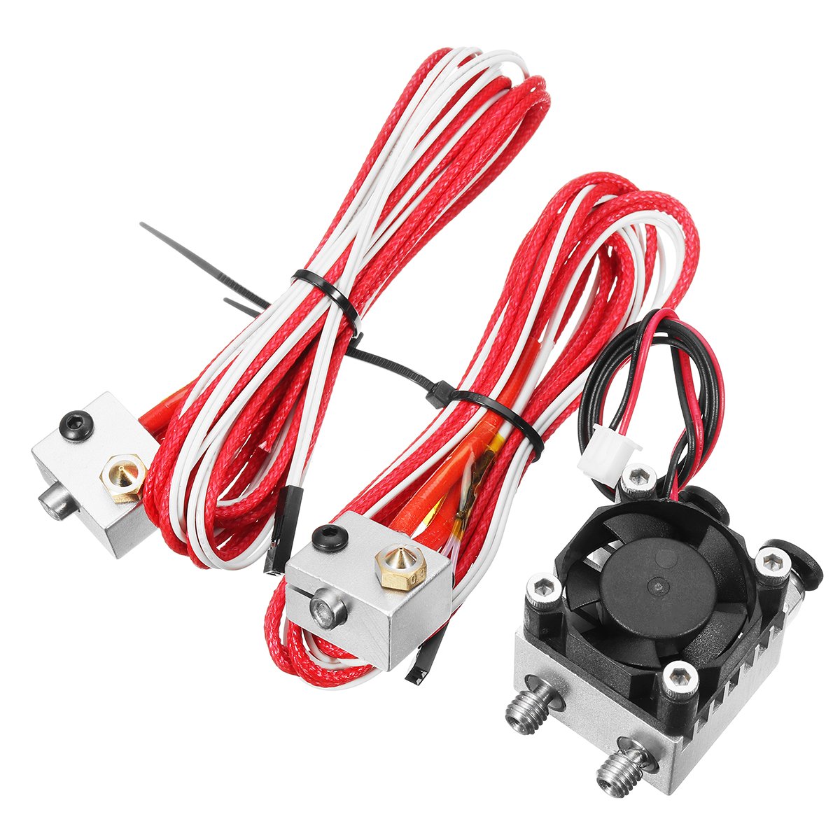 1.75mm/3.0mm Fialment 0.4mm Nozzle Upgraded Dual Head Extruder Kit for 3D Printer 1