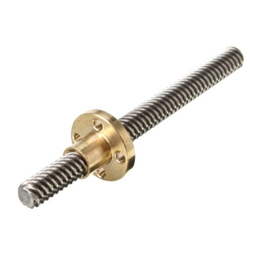 3D Printer T8 1/2/4/8/12/14mm 400mm Lead Screw 8mm Thread With Copper Nut For Stepper Motor 31