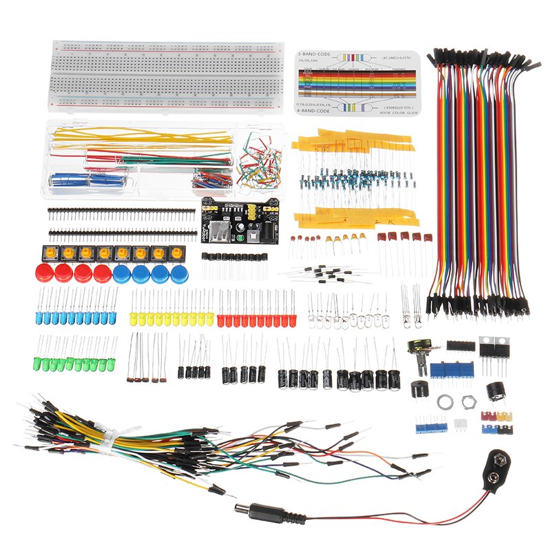 Electronic Components Super Kit With Power Supply Module Resistor Dupont Wire For Arduino With Plastic Box Package 2
