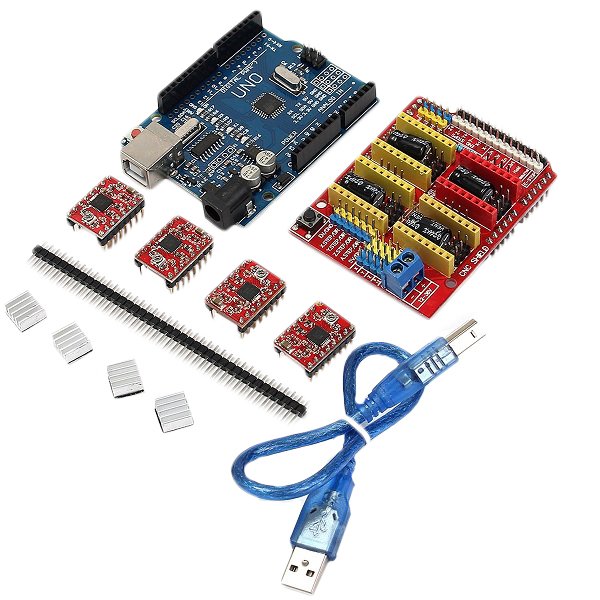 Geekcreit® CNC Shield UNO-R3 Board 4xA4988 Driver Kit With Heat Sink For Arduino Engraver 3D Printer 2