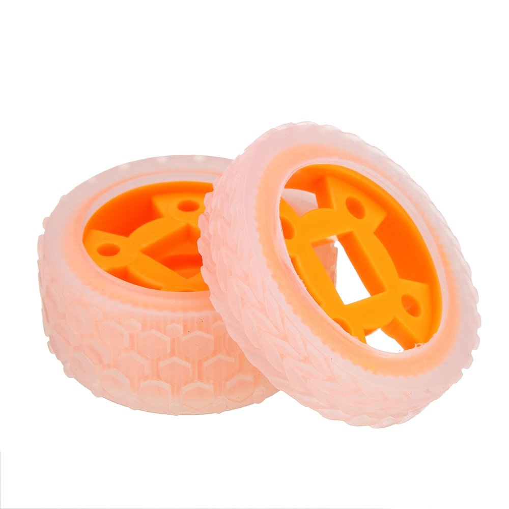 47*12mm/47*21mm 64T Transparent Tire Orange Rubber Wheel for DIY Smart Chassis Car Accessories 1