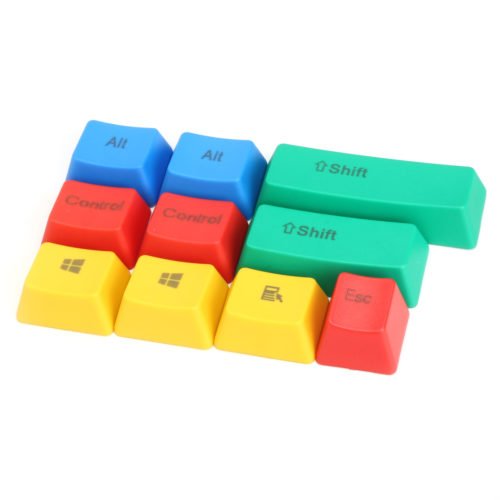 10Pcs RGBY ANSI PBT Thick Keycap Key Caps for Mechanical Gaming Keyboard 5