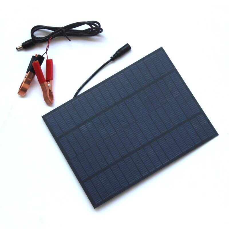 5W 18V Portable Polycrystalline Silicon Solar Panel With DC5521 Battery Clip 1