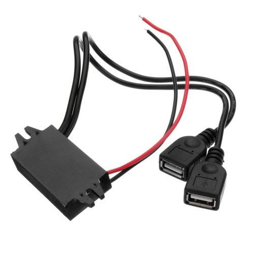 6-40V To 5V/3A DC Male Double USB Power Converter For Raspberry Pi/Mobile Phone/Navigator/Driving Recorder 3