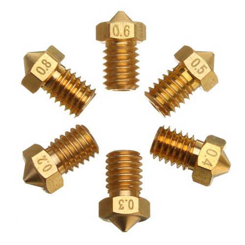 TRONXY® V6 0.2/0.3/0.4/0.5/0.6/0.8mm M6 Thread Brass Extruder Nozzle For 3D Printer Parts 3