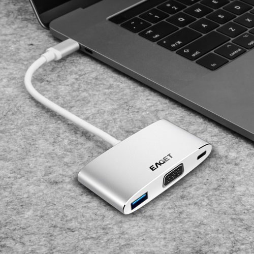 EAGET CH12 Multi-function Type-C to USB 3.0 VGA and Type-C Charging Hub USB Docking Station 7