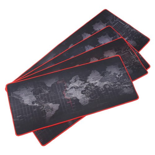 2mm Large Non-Slip World Map Game Mouse Pad Mat with Red Hem For PC Laptop Computer Keyboard 3