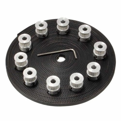 10M GT2 Timing Belt 6mm Wide + 10x Pulley + L Shape Wrench For 3D printer CNC RepRap 2