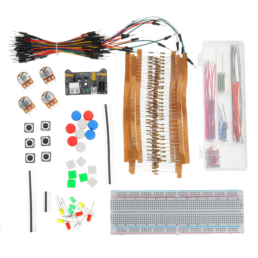Generic Parts Package+3.3V/5V Power Module+MB-102 830 Points Breadboard+65 Flexible Cables+Jumper Wire 2
