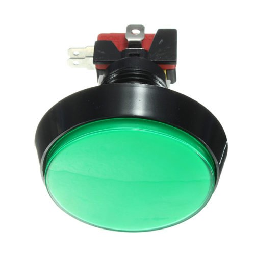5Pcs Green LED Light 60mm Arcade Video Game Player Push Button Switch 2