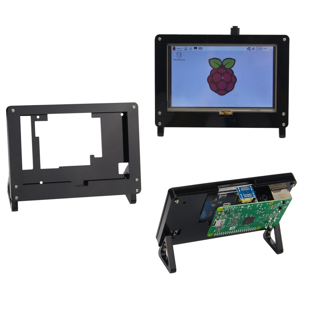 5 Inch LCD Screen Display Acrylic Case Stander Holder For Raspberry Pi 3B+(Plus) 2