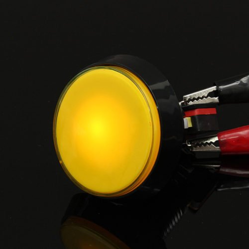 5Pcs Yellow LED Light 60mm Arcade Video Game Player Push Button Switch 5