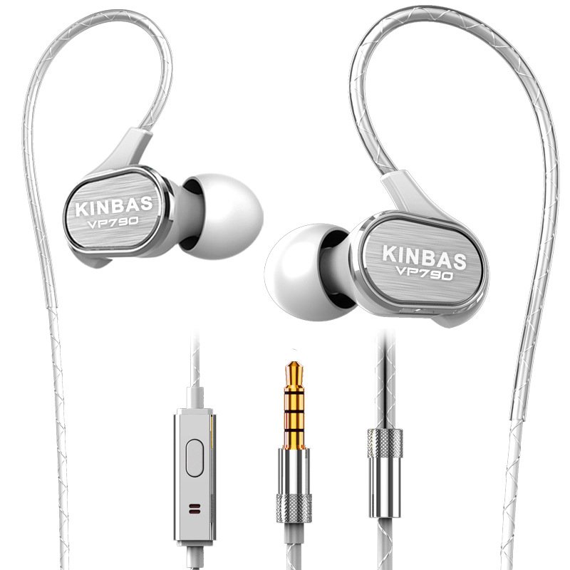 KINBAS VP790 3.5mm Wired Control HiFi Deep Bass In-Ear Metal Earphone with Builit-in Mic 2