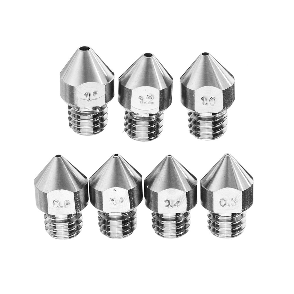 0.3mm/0.4mm/0.6mm/0.8mm/1.0mm/1.2mm/1.5mm MK8 TC4 Titanium Alloy M6 Thread Nozzle For 3D Printer Reprap Makerbot 1 0.3mm/0.4mm/0.6mm/0.8mm/1.0mm/1.2mm/1.5mm MK8 TC4 Titanium Alloy M6 Thread Nozzle For 3D Printer Reprap Makerbot