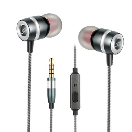 3.5mm Stereo Audio In-Ear Wire-Control Metal Earphone With Microphone Mic for Computer Game 2