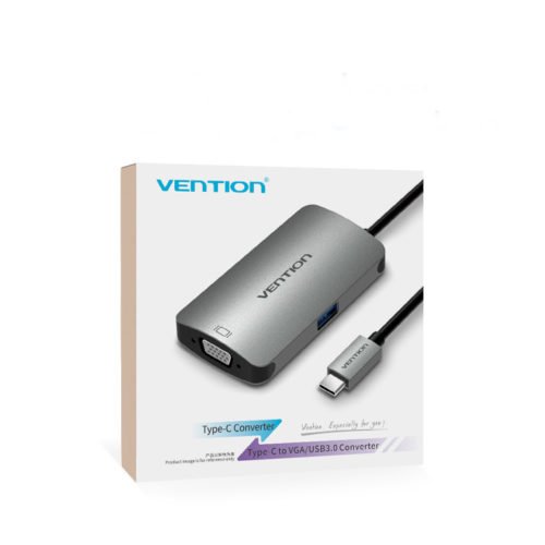 Vention CGJHA USB C to USB3.0 VGA With PD Charging Port Type C 3.1 to USB Hub Type-c Video Adapter 4