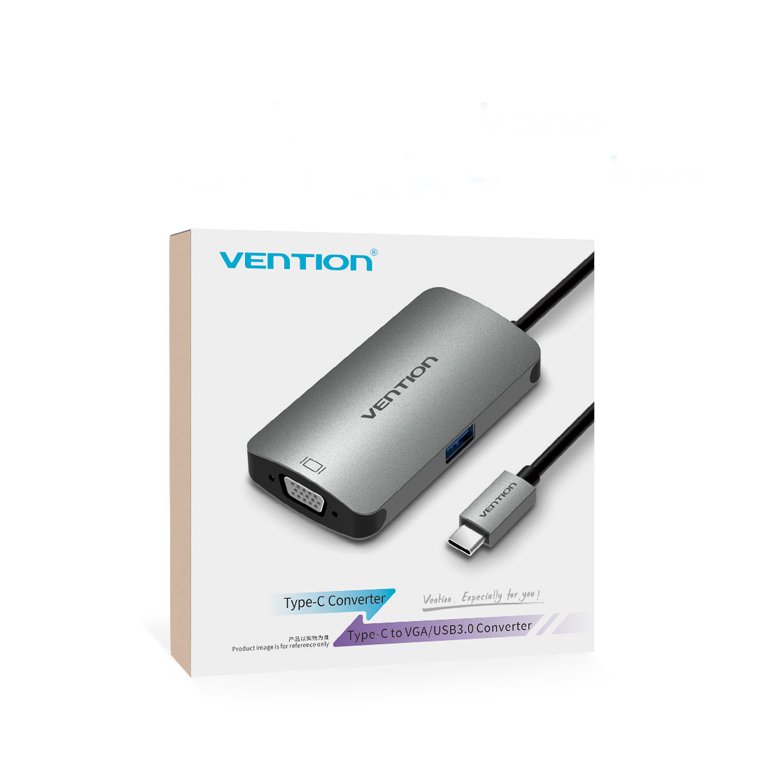 Vention CGJHA USB C to USB3.0 VGA With PD Charging Port Type C 3.1 to USB Hub Type-c Video Adapter 4 Vention CGJHA USB C to USB3.0 VGA With PD Charging Port Type C 3.1 to USB Hub Type-c Video Adapter - Image 4