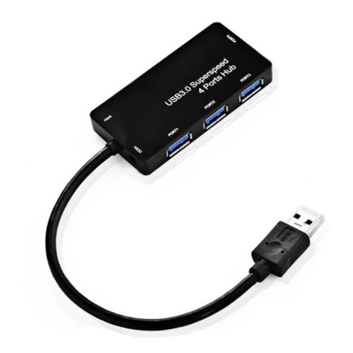 5Gbps Hi-Speed USB 3.0 4-Port Splitter Hub Adapter With DC 5V Port 3