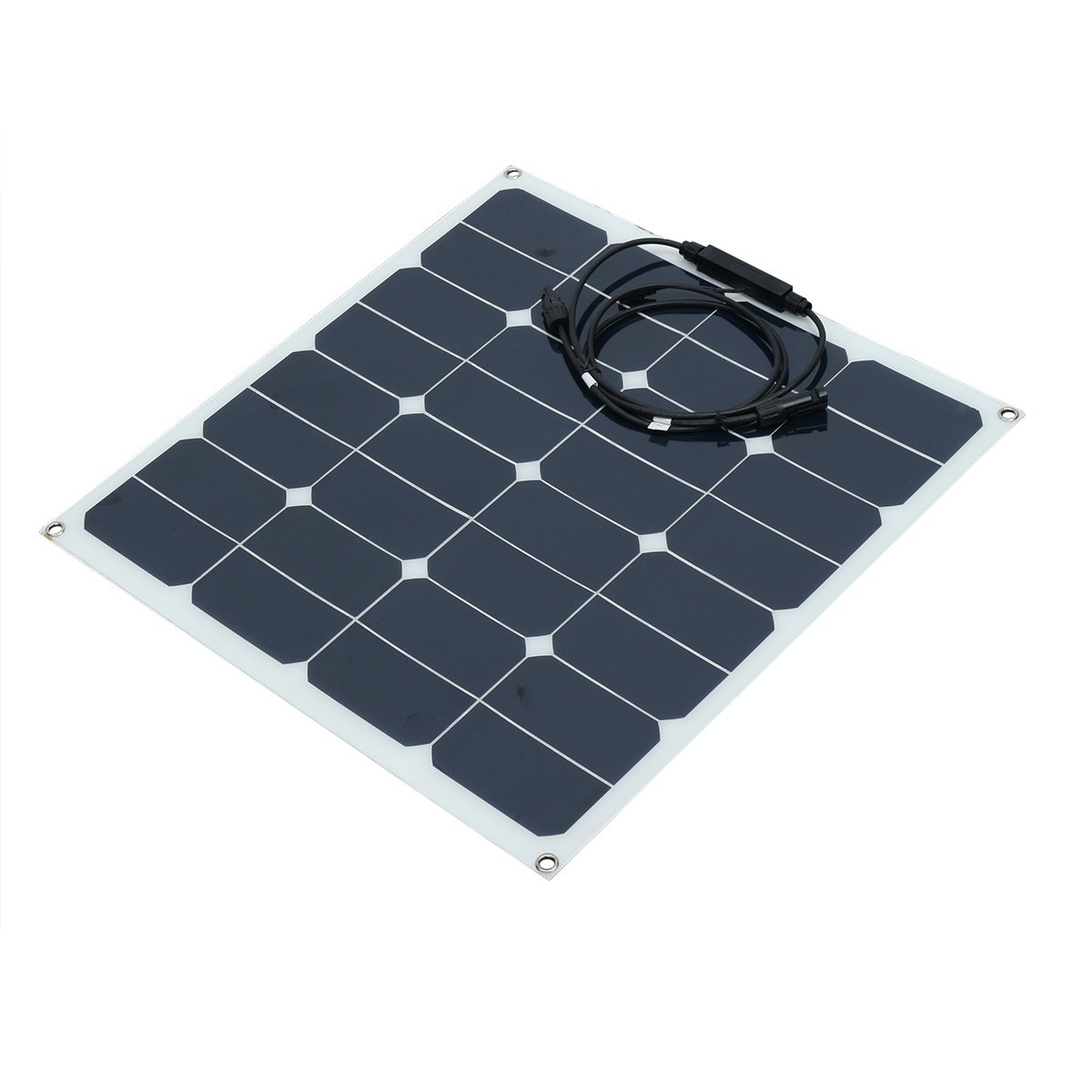 50W 12V DC Semi-Flexible Front Connection Monocrystalline Silicon Solar Panel with Alligator Clip 2 50W 12V DC Semi-Flexible Front Connection Monocrystalline Silicon Solar Panel with Alligator Clip - Image 2