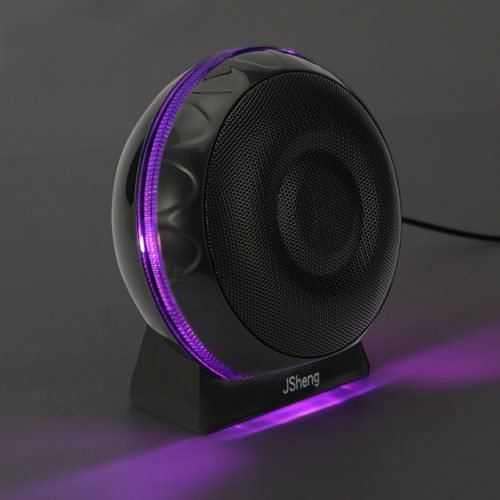 3.5mm+USB Dual HiFi Stereo Bass Desktop Speaker Mini Backlit Sound Box 3
