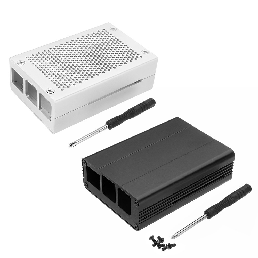 Silver/Black Aluminum Case Metal Enclosure With Screwdriver For Raspberry Pi 3 Model B+(plus) 1 Silver/Black Aluminum Case Metal Enclosure With Screwdriver For Raspberry Pi 3 Model B+(plus)