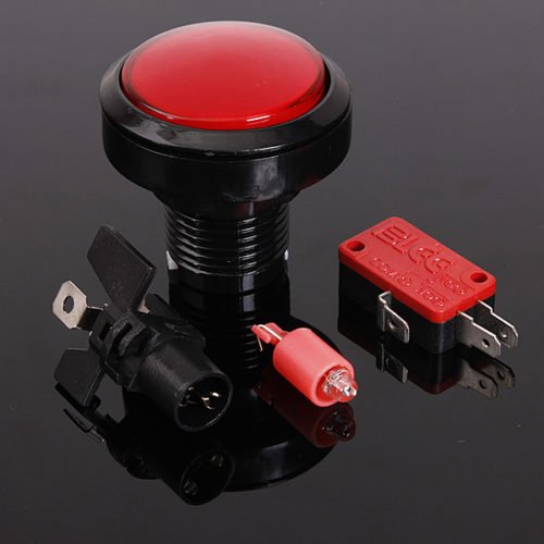 5Pcs Red 45mm Arcade Video Game Big Round Push Button LED Lighted Illuminated Lamp 8