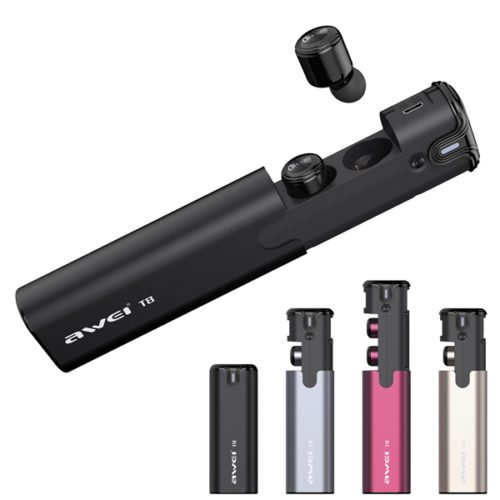 [Truly Wireless] AWEI T8 Mini Stereo Heavy Bass Bluetooth Earphones With Charger Box Power Bank 1