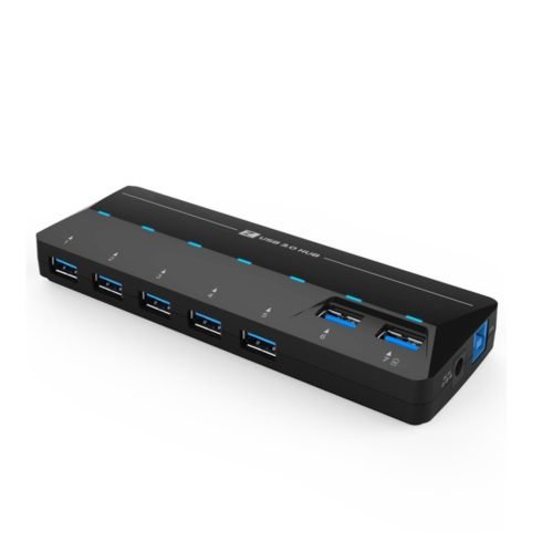 High Speed USB 3.0 7 Ports Hub with 1.5A Quick Charge Port 5