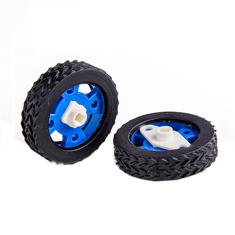 A Pair of 47mm Rubber Wheels for Stepper Motors DC Motors Arduino Smart Robot Accessories 1