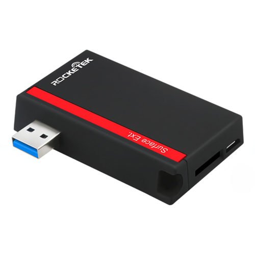 Rocketek SUR-U3 USB 3.0 to 2-Port USB 3.0 TF SD Card Reader Hub with Micro USB Power Port for Surface Pro 3