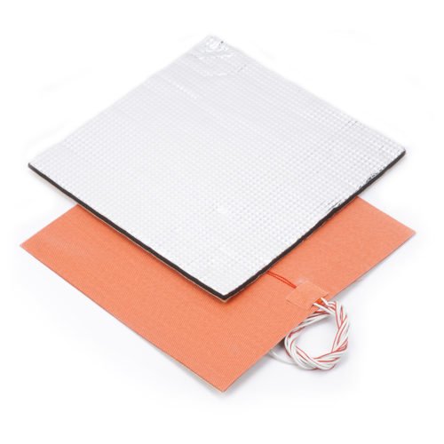 220V 750W 300*300mm Silicone Heated Bed Heating Pad + Foil Self-adhesive Heat Insulation Cotton DIY Part for 3D Printer Hot Bed 4